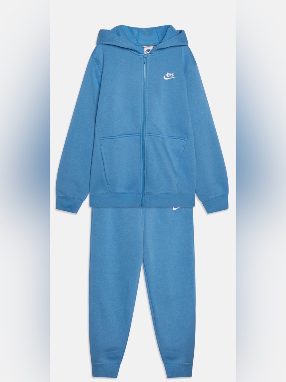 Nike Blue Zip Hoodie and Sweatpants Set